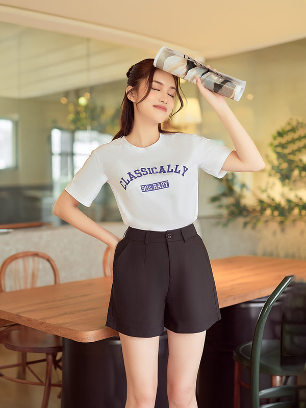 ÁO THUN COTTON 4 CHIỀU AB0377 Trắng