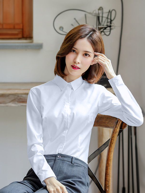 ÁO SƠ MI TAY DÀI BIG SIZE CHIẾT EO AB0480 Trắng