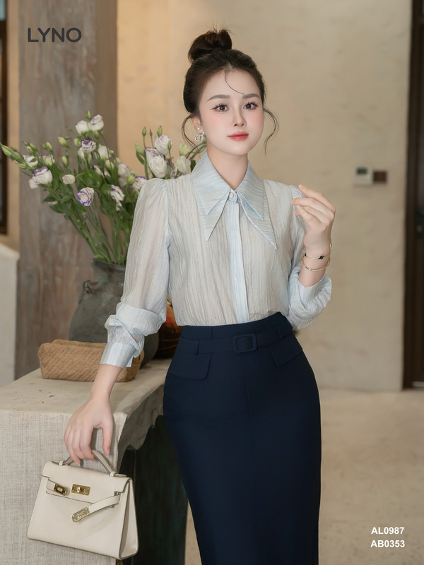 ÁO SƠ MI ĐÍNH KIM TUYẾN TAY DÀI AL0987
