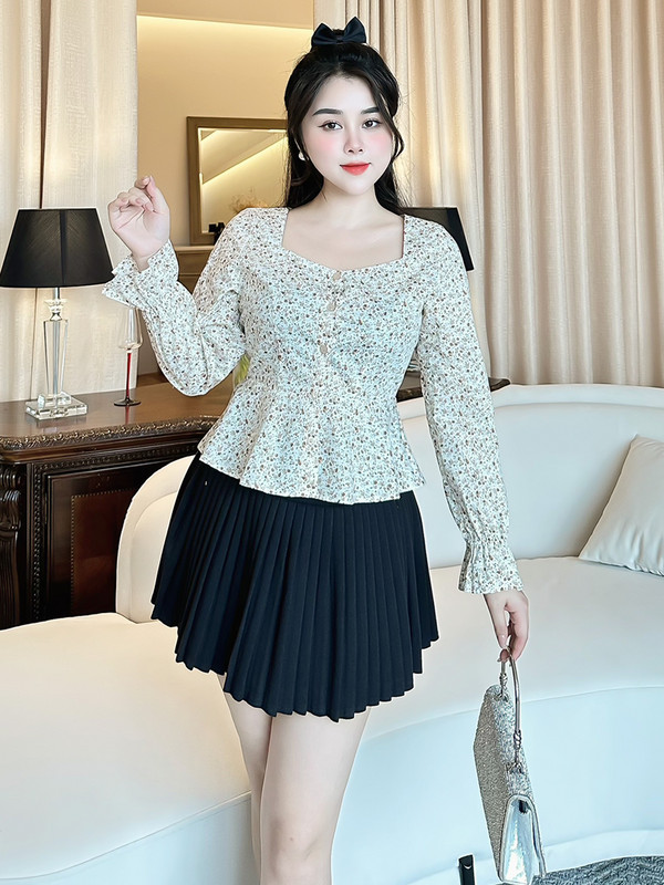 ÁO KIỂU NHÚN TAY HÀN QUỐC AB0399