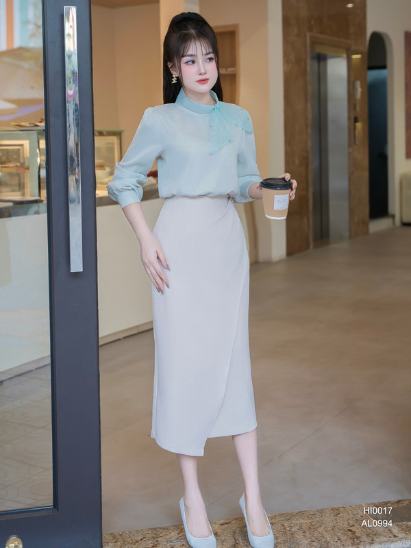 CHÂN VÁY LỆCH TÀ AL0994 Kem