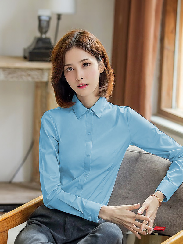 ÁO SƠ MI TAY DÀI BIG SIZE CHIẾT EO AB0480 Xanh
