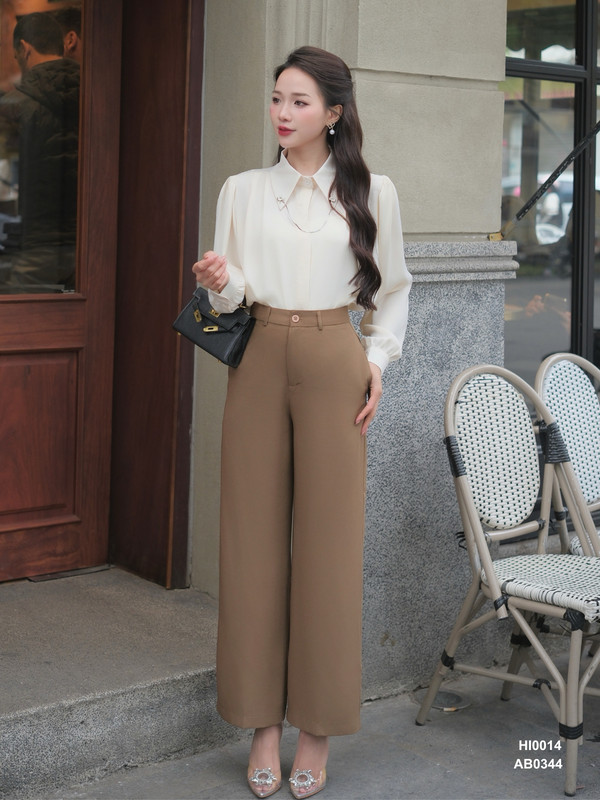QUẦN DÀI ỐNG SUÔNG RỘNG AB0344 Nâu Đậm
