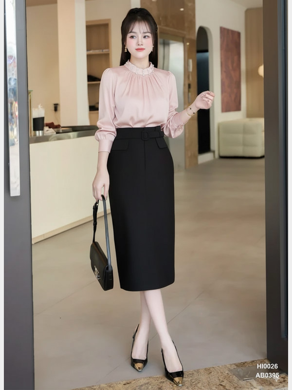 ÁO SƠ MI LỤA CỔ TRÒN HI0026