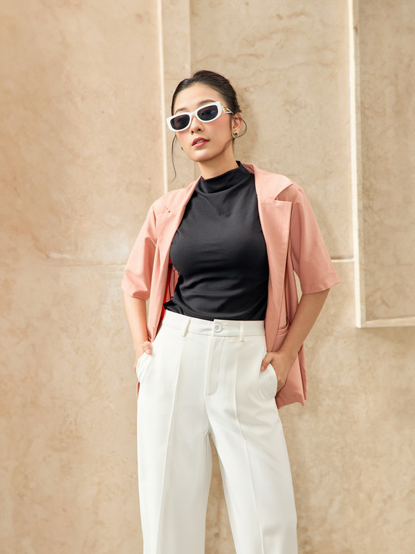 ÁO BLAZER FORM SUÔNG CƠ BẢN AB0430 Hồng