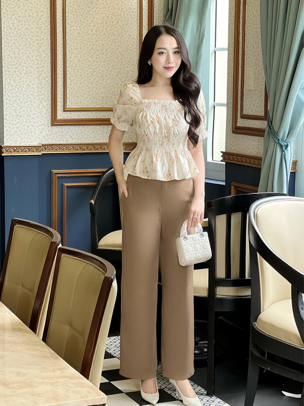 QUẦN DÀI ỐNG SUÔNG RỘNG AB0344 Nâu