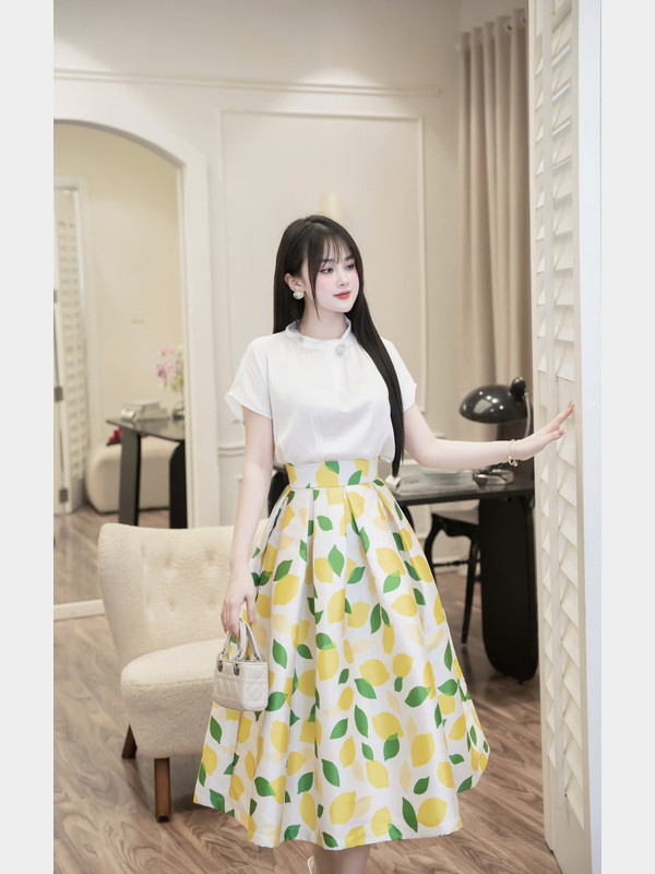 CHÂN VÁY HỌA TIẾT TK0078