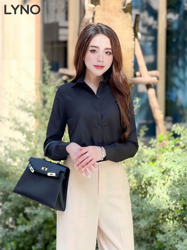 SƠ MI CƠ BẢN TAY DÀI AB0391 Đen