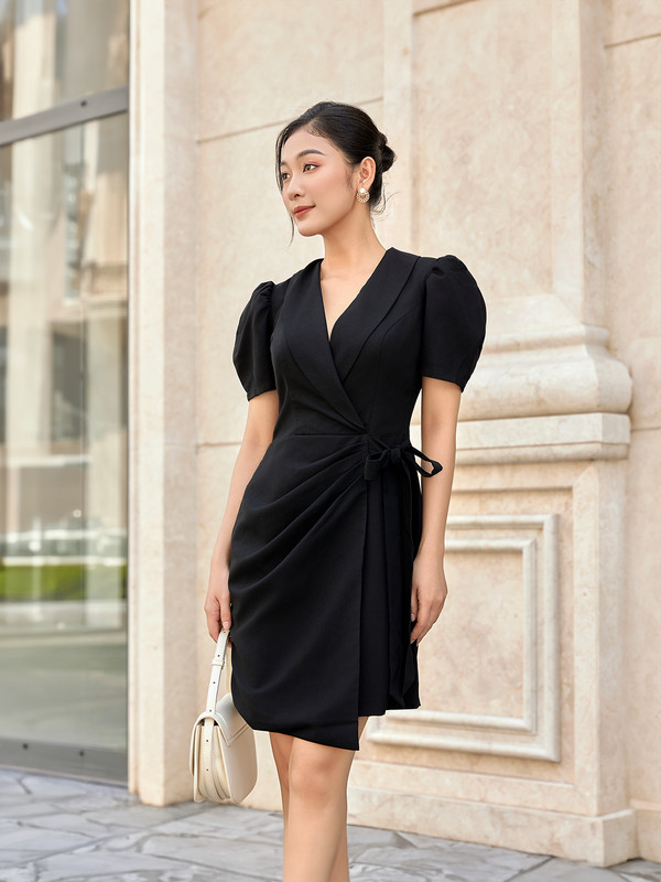 ĐẦM THẮT NƠ AB0418 Đen