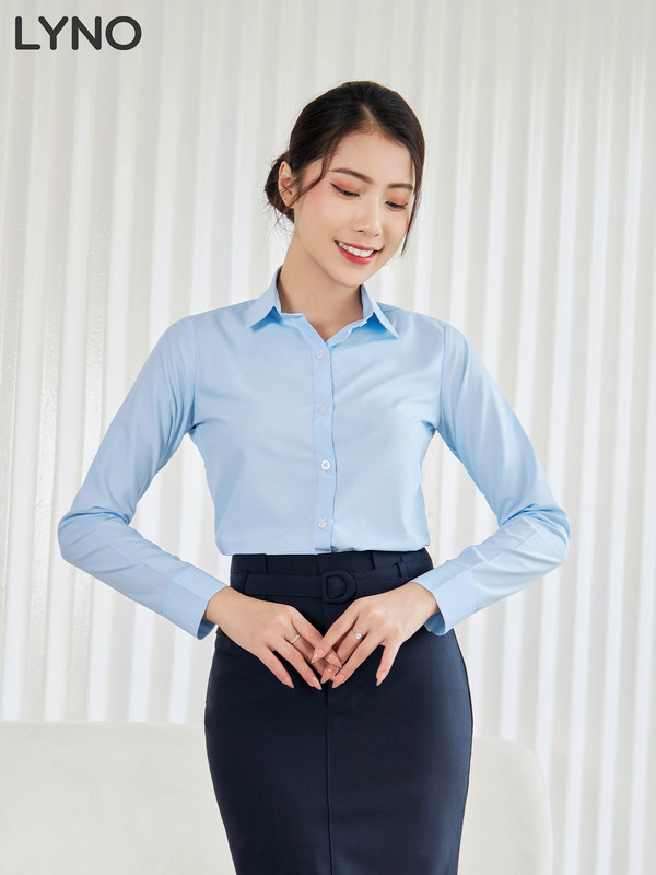 SƠ MI CƠ BẢN TAY DÀI AB0391 Xanh Dương