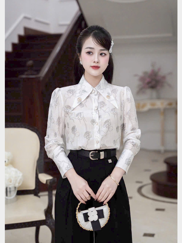 ÁO SƠ MI TƠ DÀI TAY AL0944 Trắng